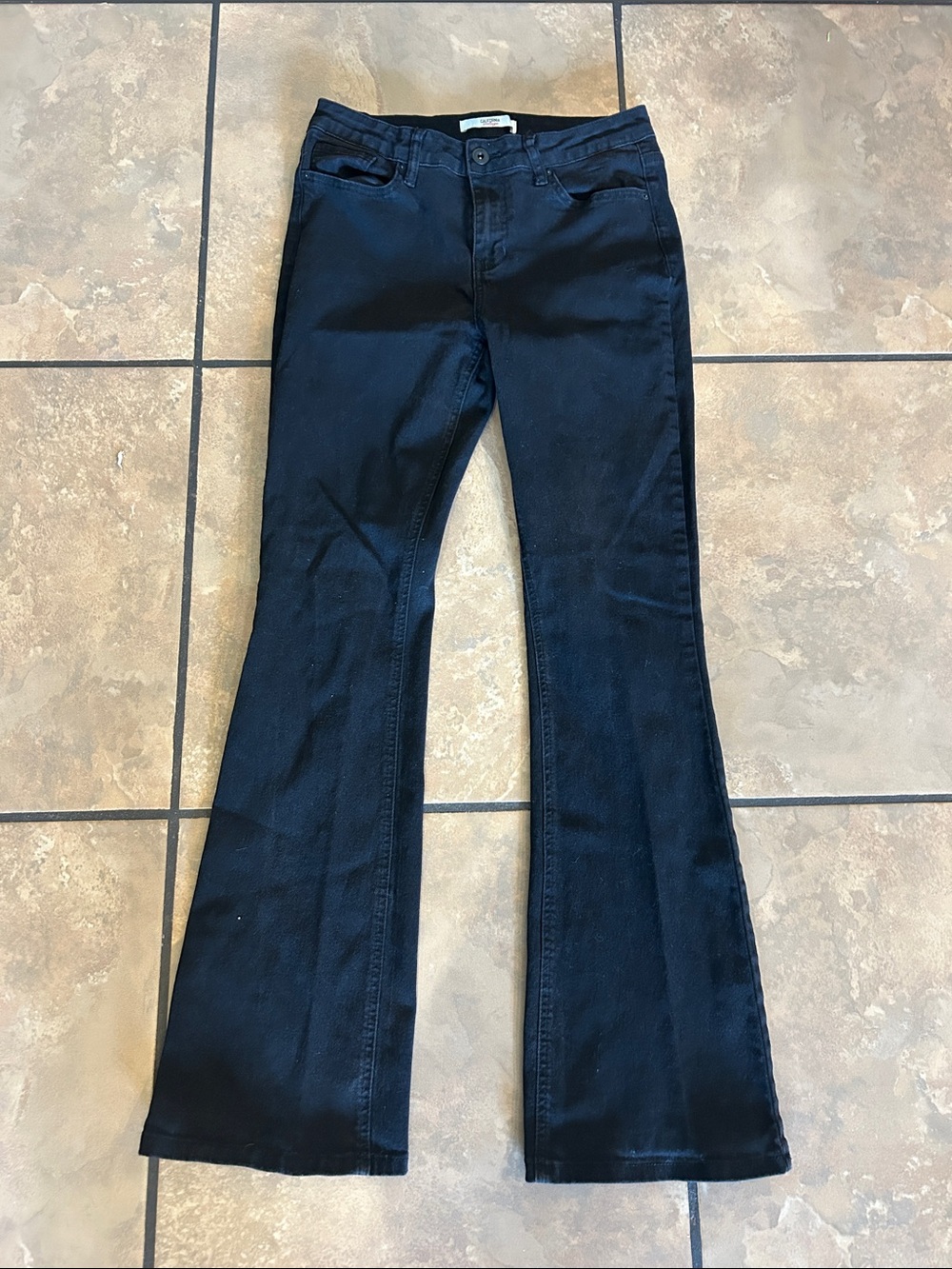 Mid-Rise Black Boot Cut Jeans